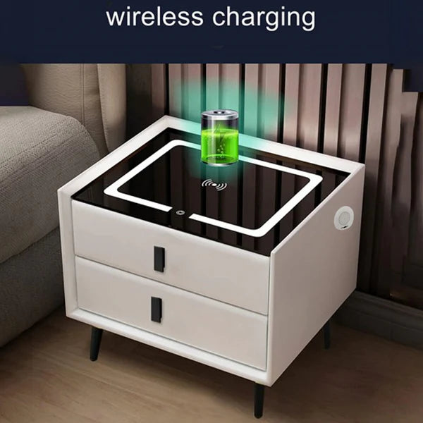 Smart Side Table with Wireless Charging Station ( Night Stand )
