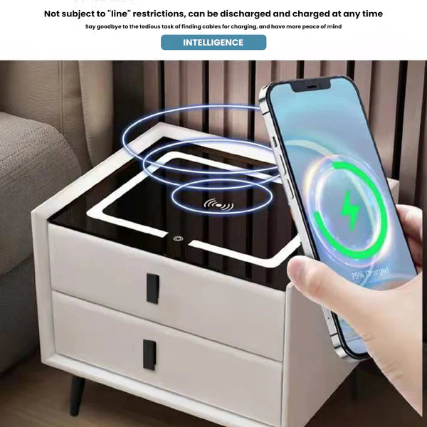 Smart Side Table with Wireless Charging Station ( Night Stand )