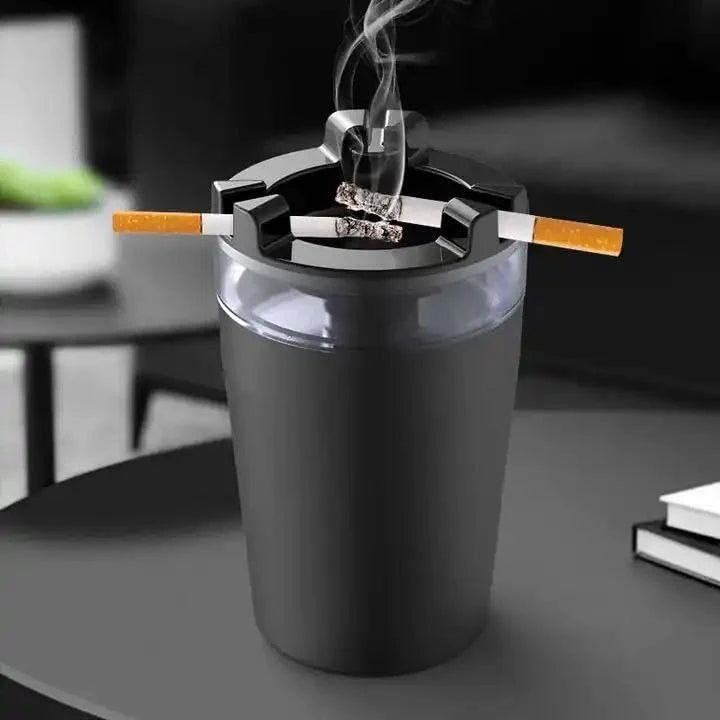 Portable Smokeless Ashtray with Lid – Smell-Proof Ashtray for Car, Indoor & Outdoor Use – Durable Ash Tray with Water Tank for Office, Desktop, and Courtyard