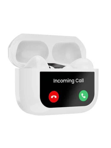 Earbuddy Pro 2nd Generation, With Display Touch Screen Wireless Earbuds, With- ANC Active Noise, Cancellation, Type-C Fast Charging (White)