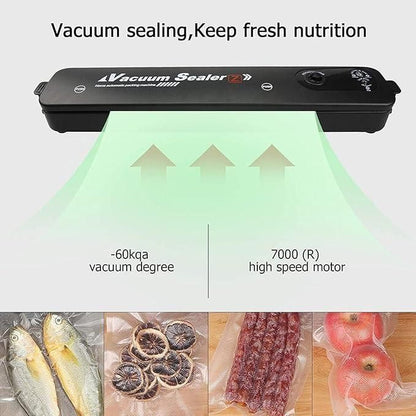 Vacuum Sealer Machine, Automatic Fresh Food-Sealer, Vacuum Packing Machine For Fruits, Meat Preservation With Dry & Moist Sealing Modes With LED (Multi Color)